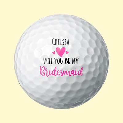 will you be my bridesmaid golf ball