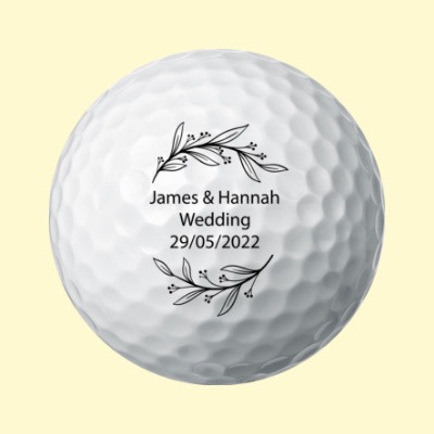 married couple wedding golf ball