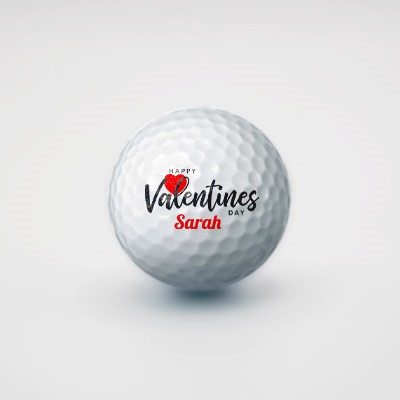 valentines day love heart golf balls