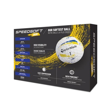 TaylorMade SpeedSoft Ink Yellow & Blue Golf Balls 2026