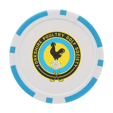 Yorkshire Poultry Golf Society Poker Chips Light Blue (10 Pack)