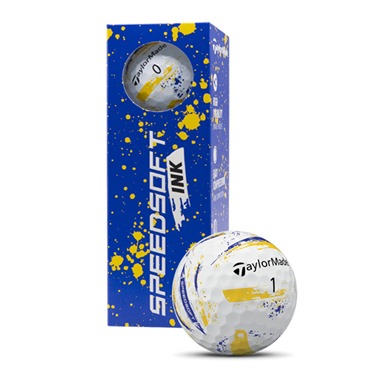 TaylorMade SpeedSoft Ink Yellow & Blue Golf Balls 2026