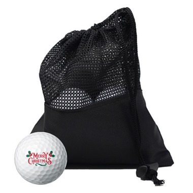 Merry Christmas Holly Golf Ball