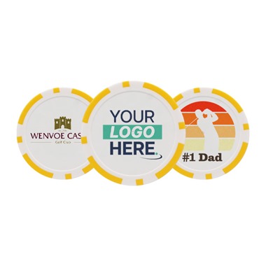 Personalised Golf Poker Chip in Yellow