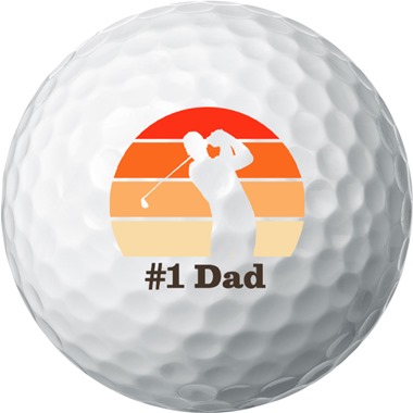 #1 Dad Sunburst Golf Balls