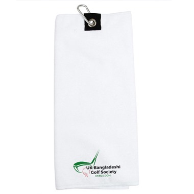 UK Bangladeshi Golf Society Golf Society Branded Tri-Fold Golf Towel - Embroidered
