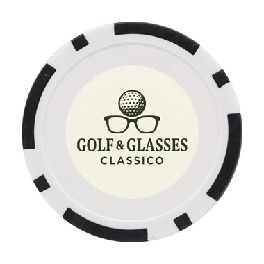 Golf & Glasses Classico Society Golf Ball Markers - Poker Chip Style - Black