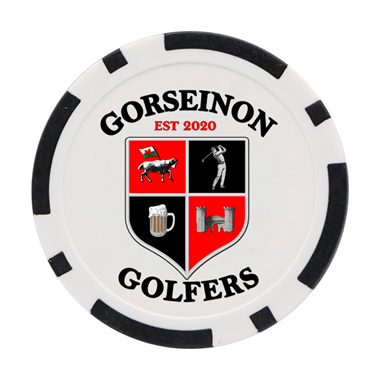 Gorseinon Golfers Society Black Society Golf Ball Markers - Poker Chip Style (10 Pack)
