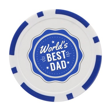 World's Best Dad Golf Poker Chip | Dark Blue