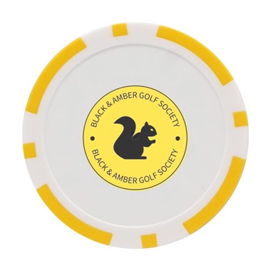 Black & Amber Golf Society Poker Chips Yellow (10 Pack)