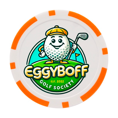 Eggy Boff 10 x Branded Orange Poker Chip Golf Ball Markers