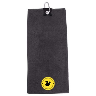 Black & Amber Golf Society Embroidered Tri-Fold Golf Towel