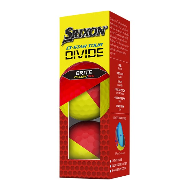 2024 Srixon Q-Star Tour Divide Red & Yellow Golf Balls