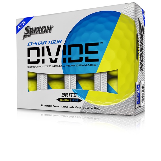 Srixon QStar Tour Divide Golf Balls (Blue & Yellow)