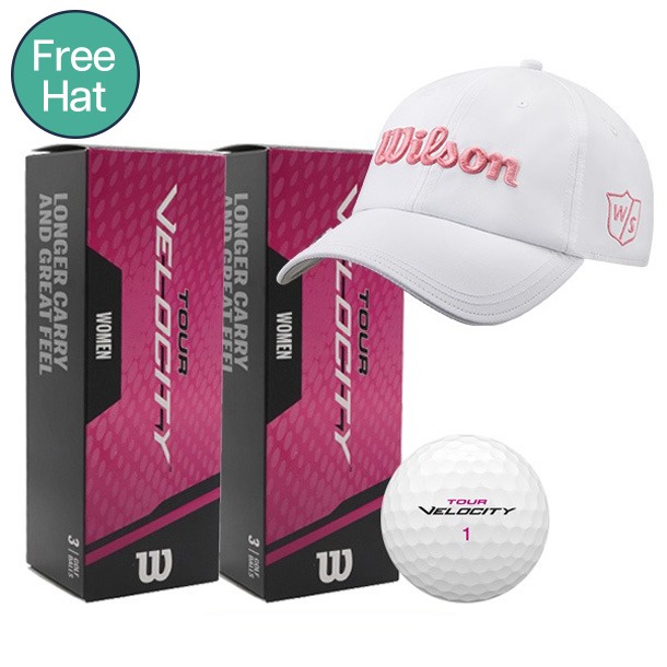 Wilson White Cap & Tour Velocity Women’s Balls Golf Set