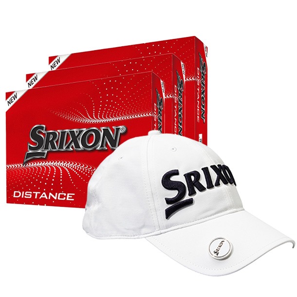 Srixon White Marker Cap & Distance 10 Bundle