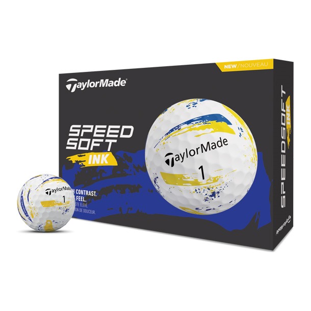 TaylorMade SpeedSoft Ink Yellow & Blue Golf Balls 2026