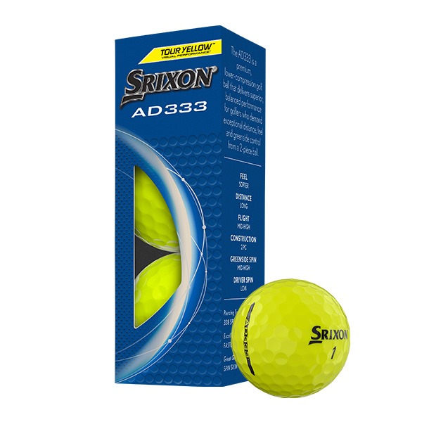 Srixon AD333 Golf Balls (2024 Tour Yellow)