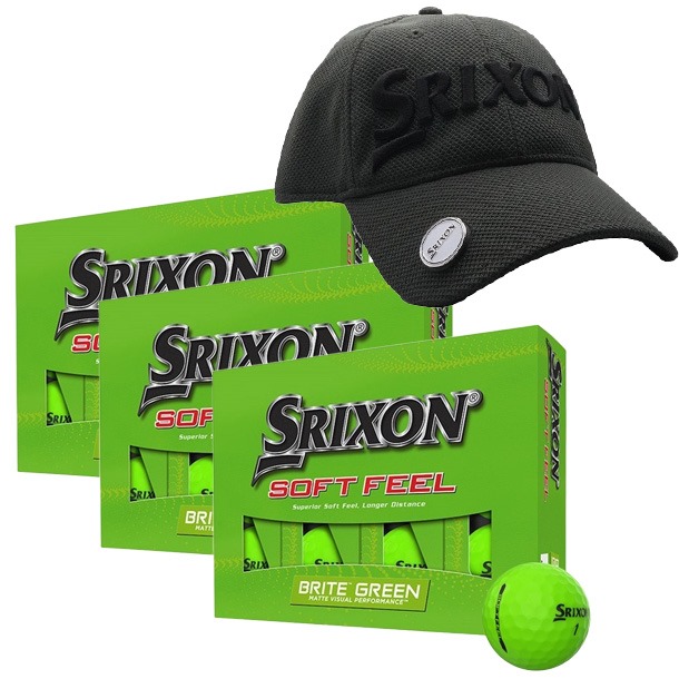 Srixon Soft Feel Green Golf Balls with FREE Hat!