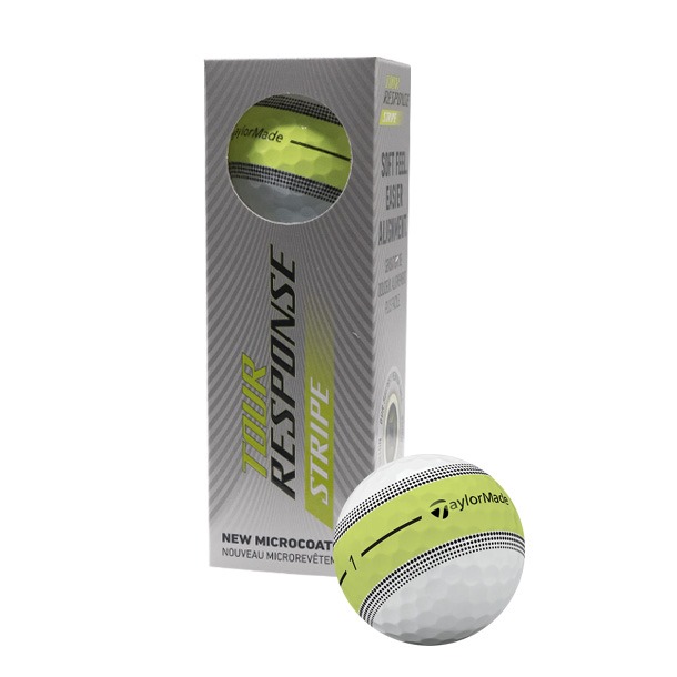 TaylorMade Tour Response Stripe Yellow Golf Balls 2026