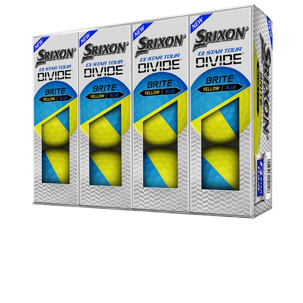 Srixon QStar Tour Divide Golf Balls (Blue & Yellow)