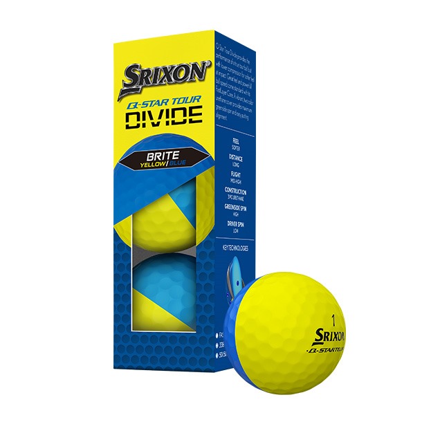 2024 Srixon Q-Star Tour Divide Yellow & Blue Golf Balls