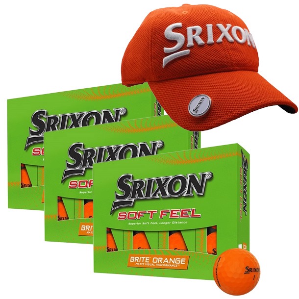 Srixon Soft Feel Brite Orange Gift Set with Orange Hat!