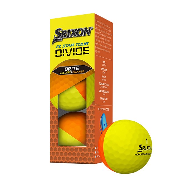 2024 Srixon Q-Star Tour Divide Yellow & Orange Golf Balls