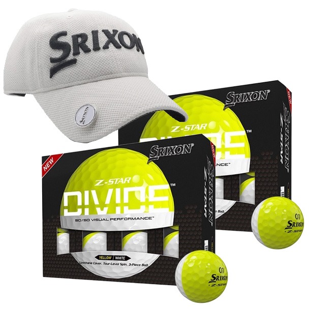 Srixon Z-Star Divide Golf Ball Gift set with White Hat