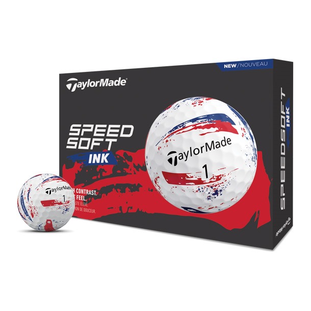 TaylorMade SpeedSoft Ink Red & Blue Golf Balls