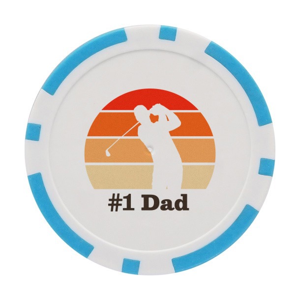 light blue golf ball marker