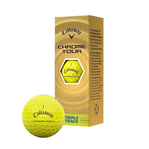 Callaway Chrome Tour Triple Track Yellow Golf Balls 2026