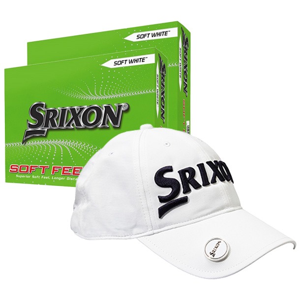 Srixon White Golf Cap & Soft Feel Bundle