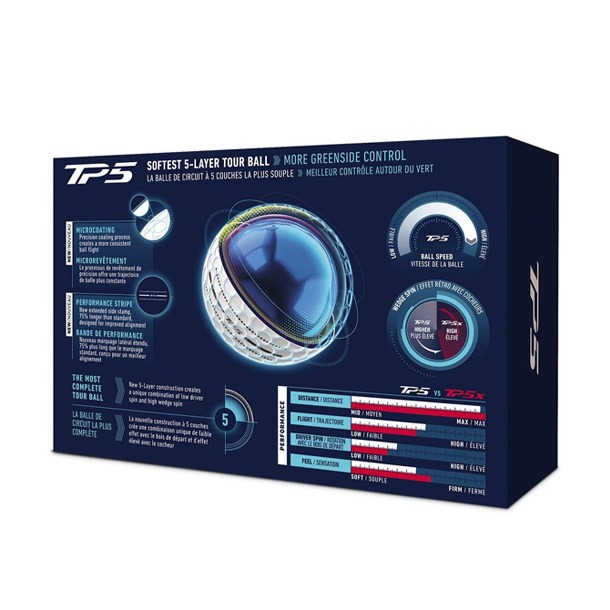 TaylorMade TP5 Performance Stripe White Golf Balls 2026