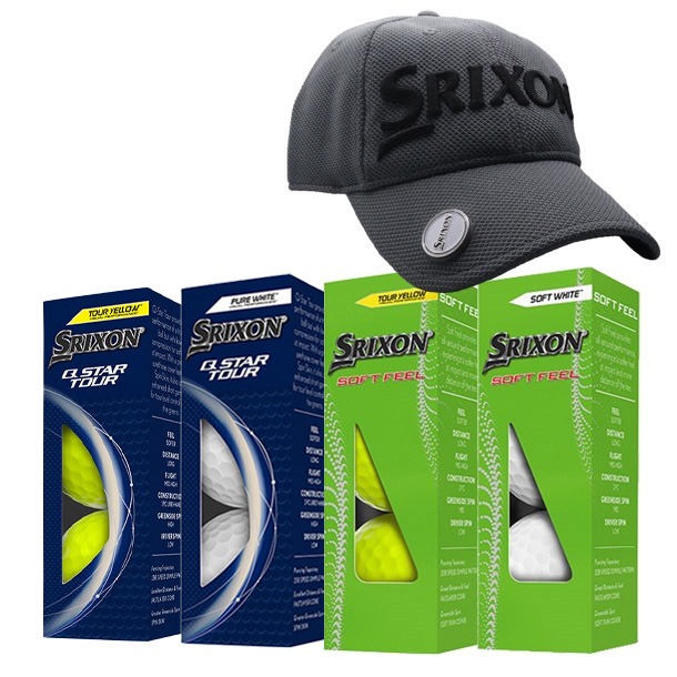 Srixon Q-Star & Soft Feel Gift Set Plus Grey Hat!