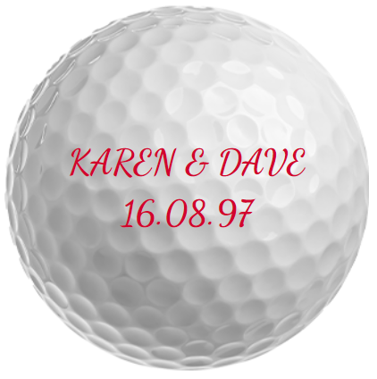 Golf ball with anniversary date
