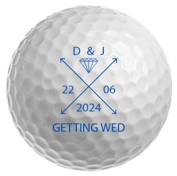 three wedding golf balls
